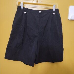 VTG 90s Tofy Lightweight High Waisted Longer Length Black Shorts Sz 10 Preppy